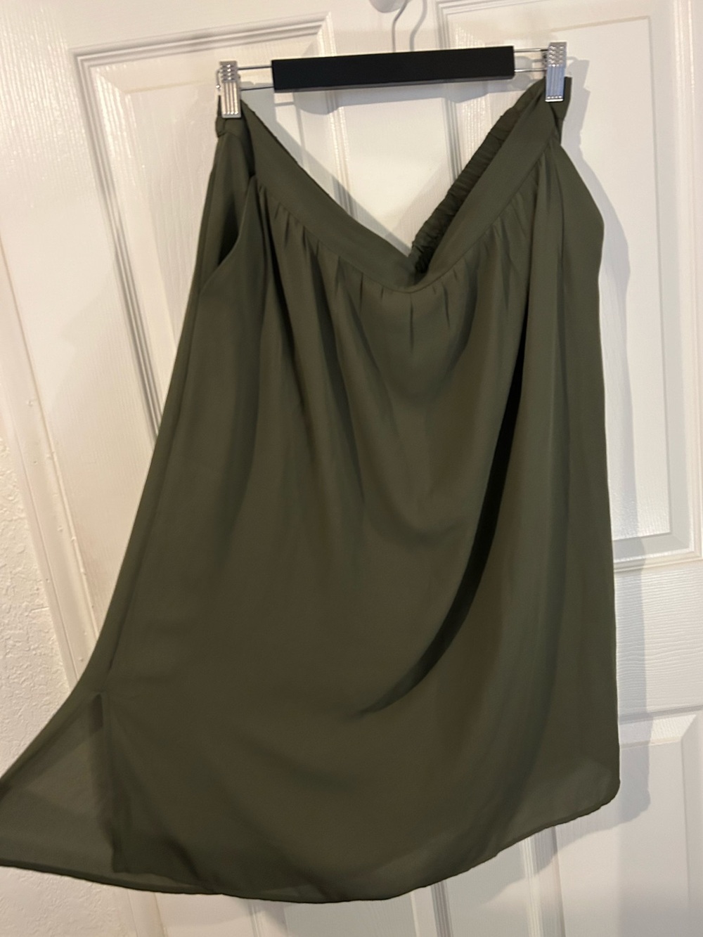 LOFT Olive Midi A-Line Skirt
